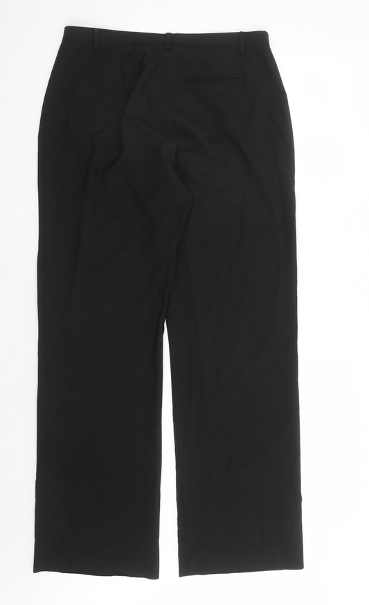 Gap Womens Black Polyester Trousers Size 10 L31 in Regular Zip - Stretch