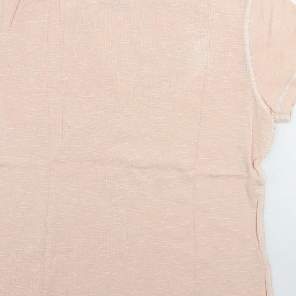 Eddie Bauer Womens Pink Cotton Basic T-Shirt Size M V-Neck