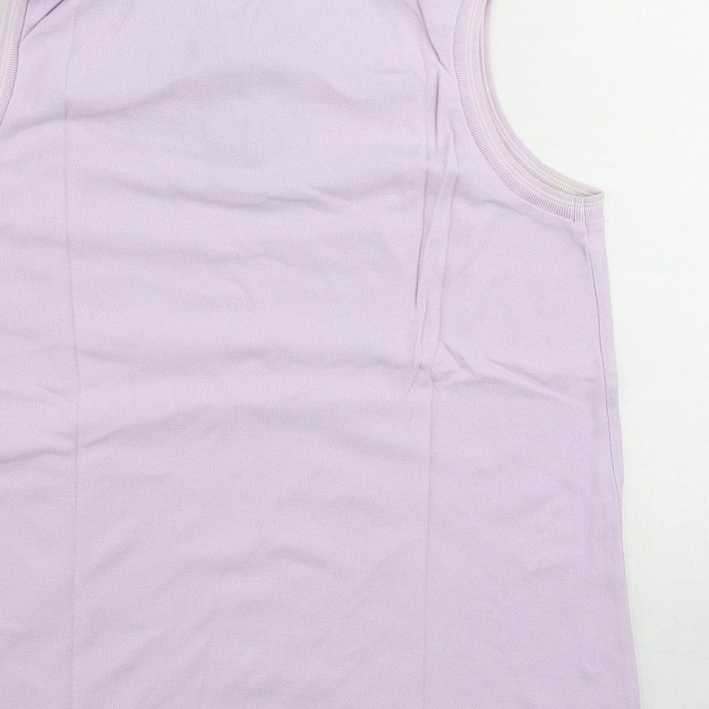St Michael Womens Purple Cotton Basic Polo Size 12 Collared