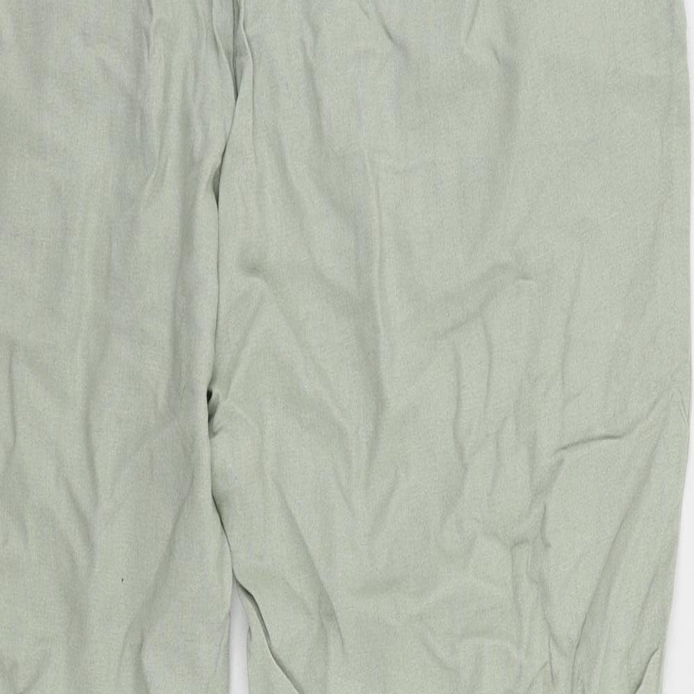 ASOS Womens Green Viscose Trousers Size 40 in L28 in Regular Drawstring - Elastic Waist