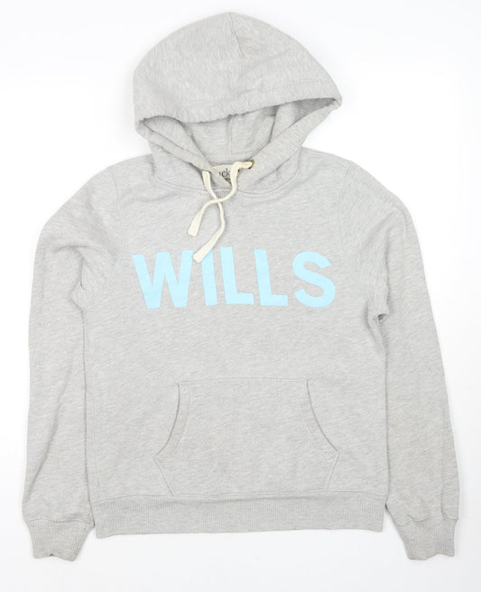 Womens UK 12 Regular Jack Wills Grey Pullover Hoodie