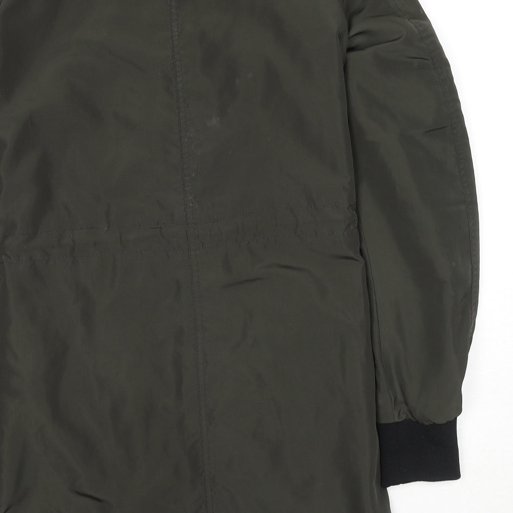 H&M Womens Green Parka Jacket Size 6 Zip
