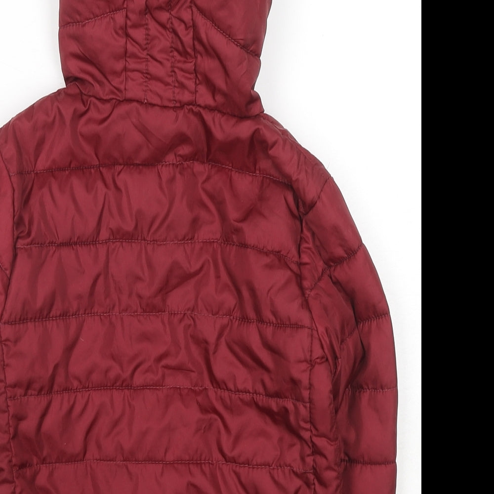 Brand and care label for Honor & Pride boys’ red jacket, size 3-4, years zip
