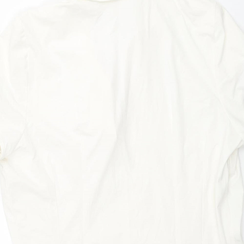 Marks and Spencer Womens Ivory Polyamide Basic Blouse Size 10 Collared