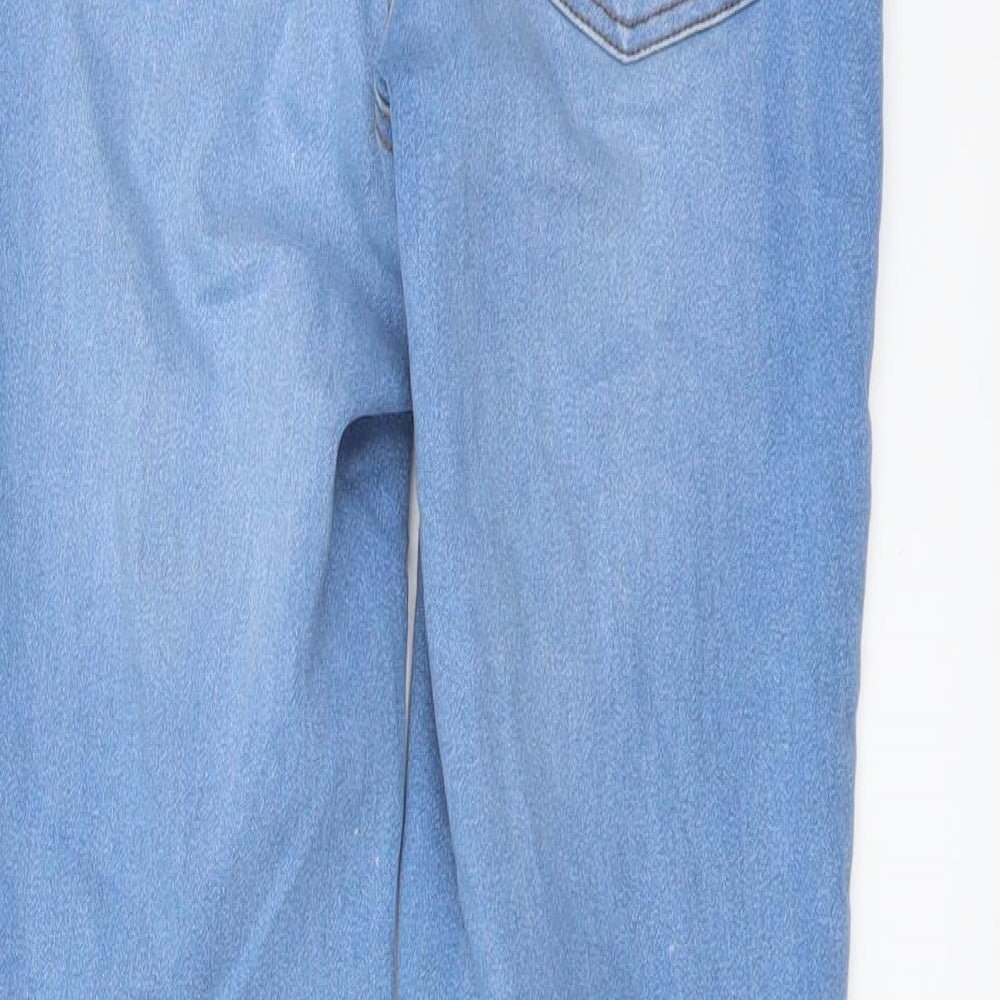 Brand and care label for Denim & Co. women’s blue cotton jegging jeans, size UK 6, 28-inch leg regular button