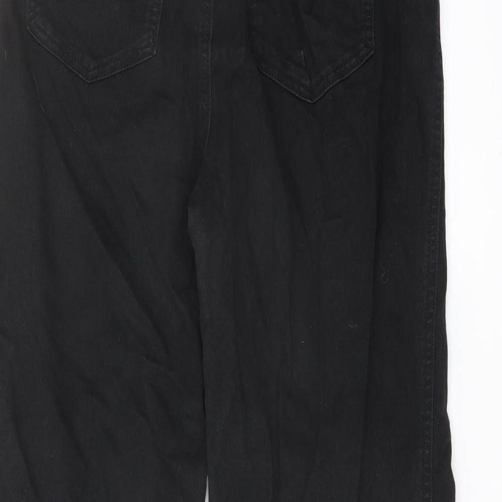 Gap Womens Black Cotton Wide-Leg Jeans Size 6 L26 in Regular Button