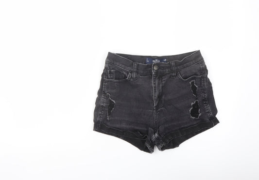 Hollister Womens Black Cotton Cut-Off Shorts Size 28 in L3 in Regular Button