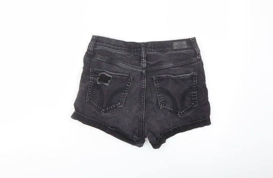Hollister Womens Black Cotton Cut-Off Shorts Size 28 in L3 in Regular Button