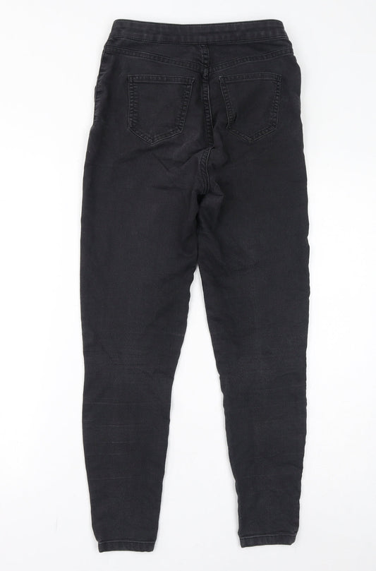 Marks and Spencer Womens Black Cotton Skinny Jeans Size 8 L27 in Regular Zip