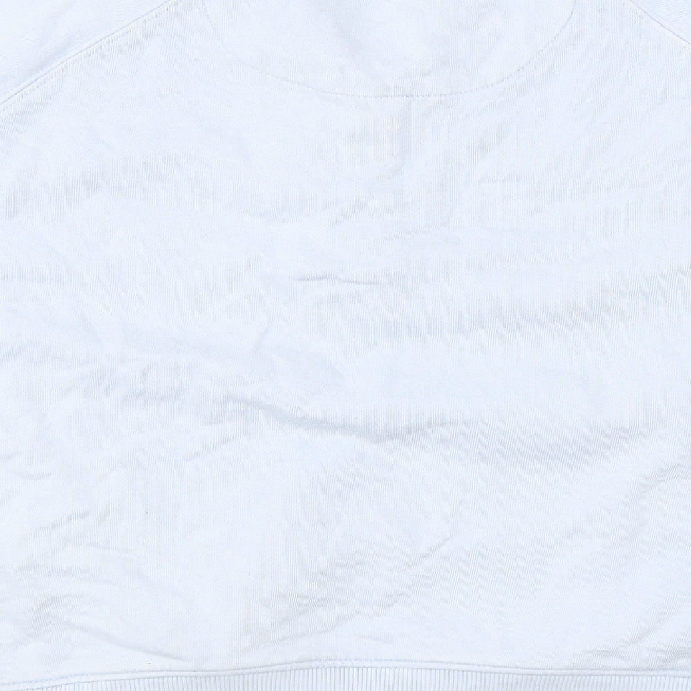 Crew Clothing Womens Blue Cotton Pullover Sweatshirt Size 12 Button