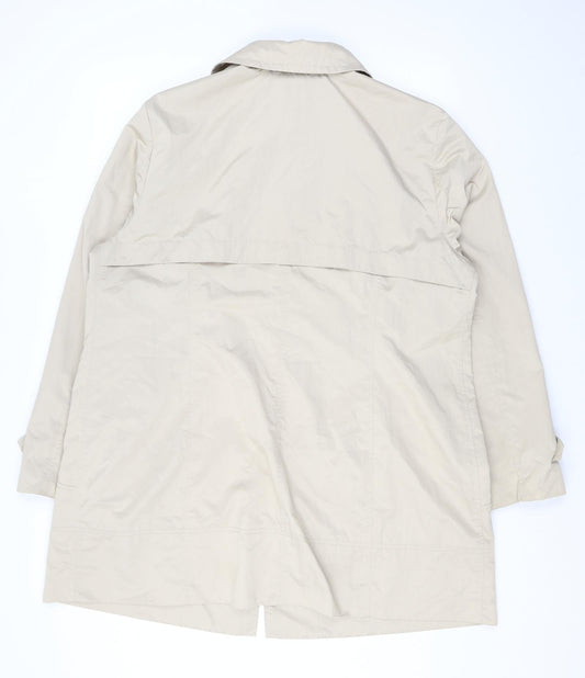 Spirito Womens Beige Rain Coat Coat Size 18 Buckle