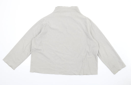Monsoon Womens Grey Polyester Pullover Sweatshirt Size L Pullover