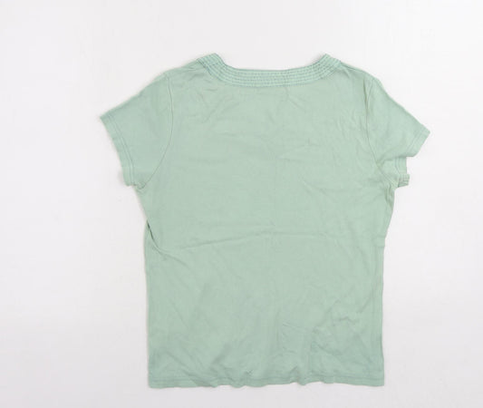 Womens UK Size 14 Maine New England Green Cotton T-Shirt