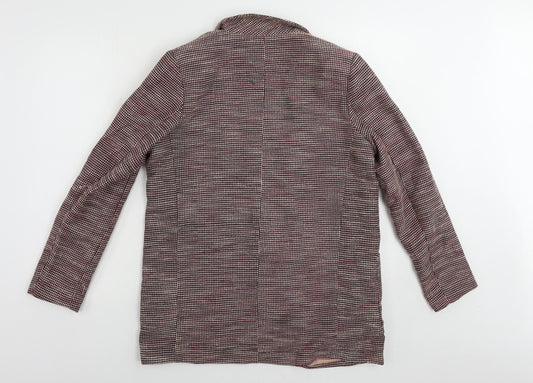 New Look Womens Pink Geometric Jacket Blazer Size 12 Snap
