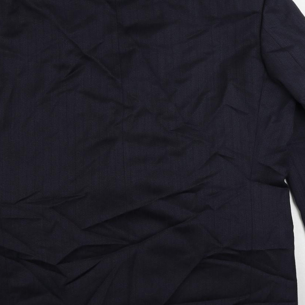 Brand and care label for Canda men’s blue wool jacket suit jacket, size 40, regular