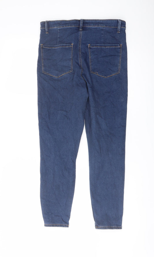 Denim & Co. Womens Blue Cotton Jegging Jeans Size 12 L25 in Regular Button