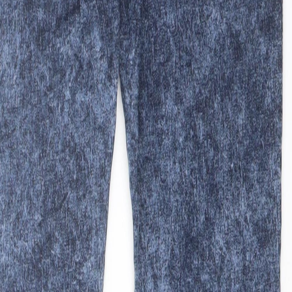 Brand and care label for Denim & Co. women’s blue cotton jegging jeans, size UK 8, 28-inch leg regular button