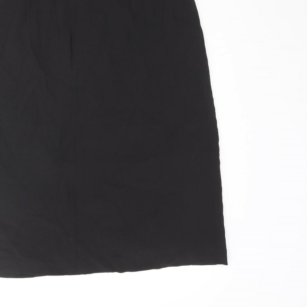 Max Mara Womens Black Cupro Straight & Pencil Skirt Size 10 Zip - Wrap Style