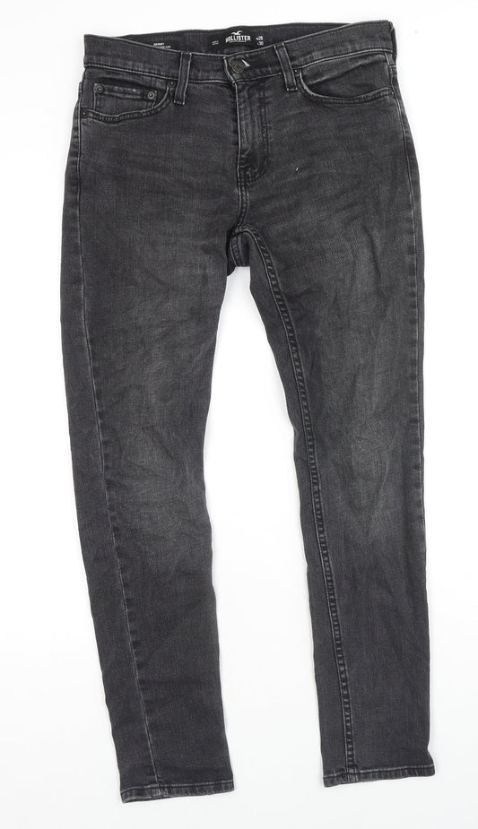 Hollister Mens Black Cotton Skinny Jeans Size 28 in L30 in Regular Zip