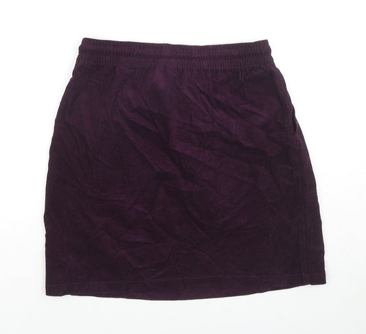 Beloved Womens Purple Cotton Mini Skirt Size S Drawstring