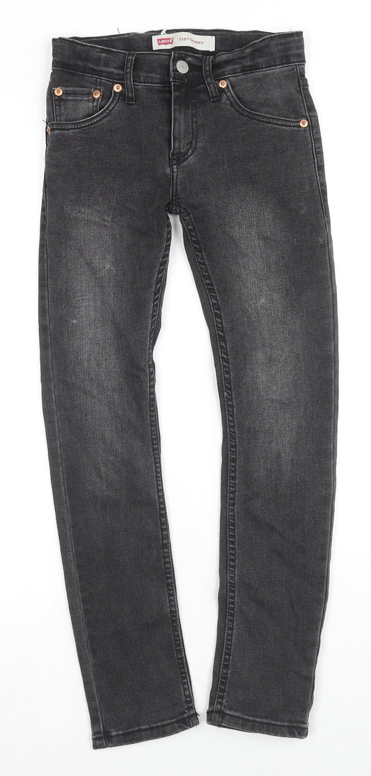 Levi's Womens Black Cotton Skinny Jeans Size 10 L26 in Regular Zip