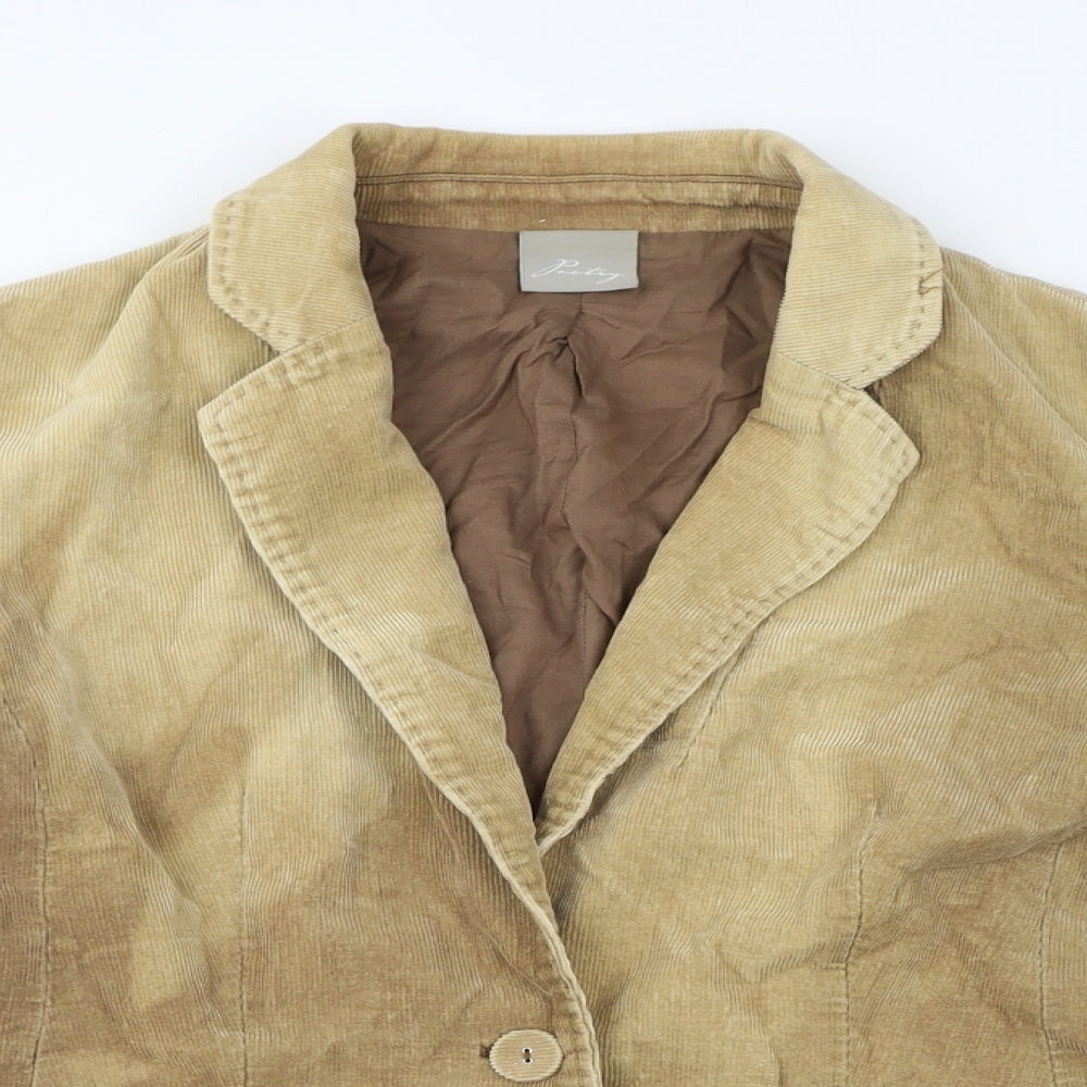 Poetry Womens Brown Cotton Jacket Blazer Size 14