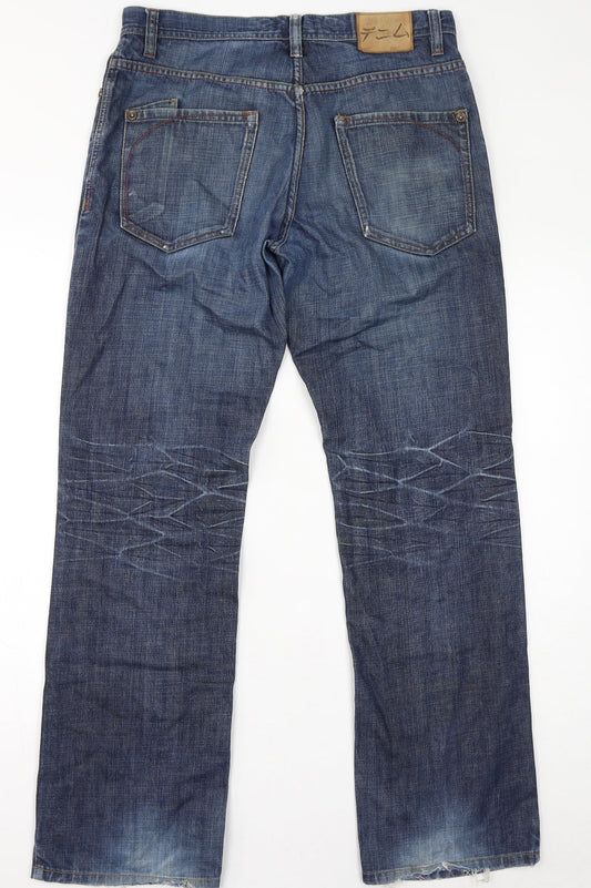 Parallel Womens Blue Cotton Straight Jeans Size 32 in L32 in Regular Zip