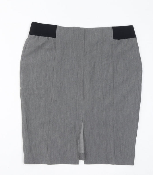 Mothercare Womens Grey Polyester Straight & Pencil Skirt Size 12