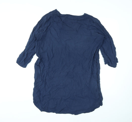 Womens UK Size XL VERO MODA Black Viscose Blouse