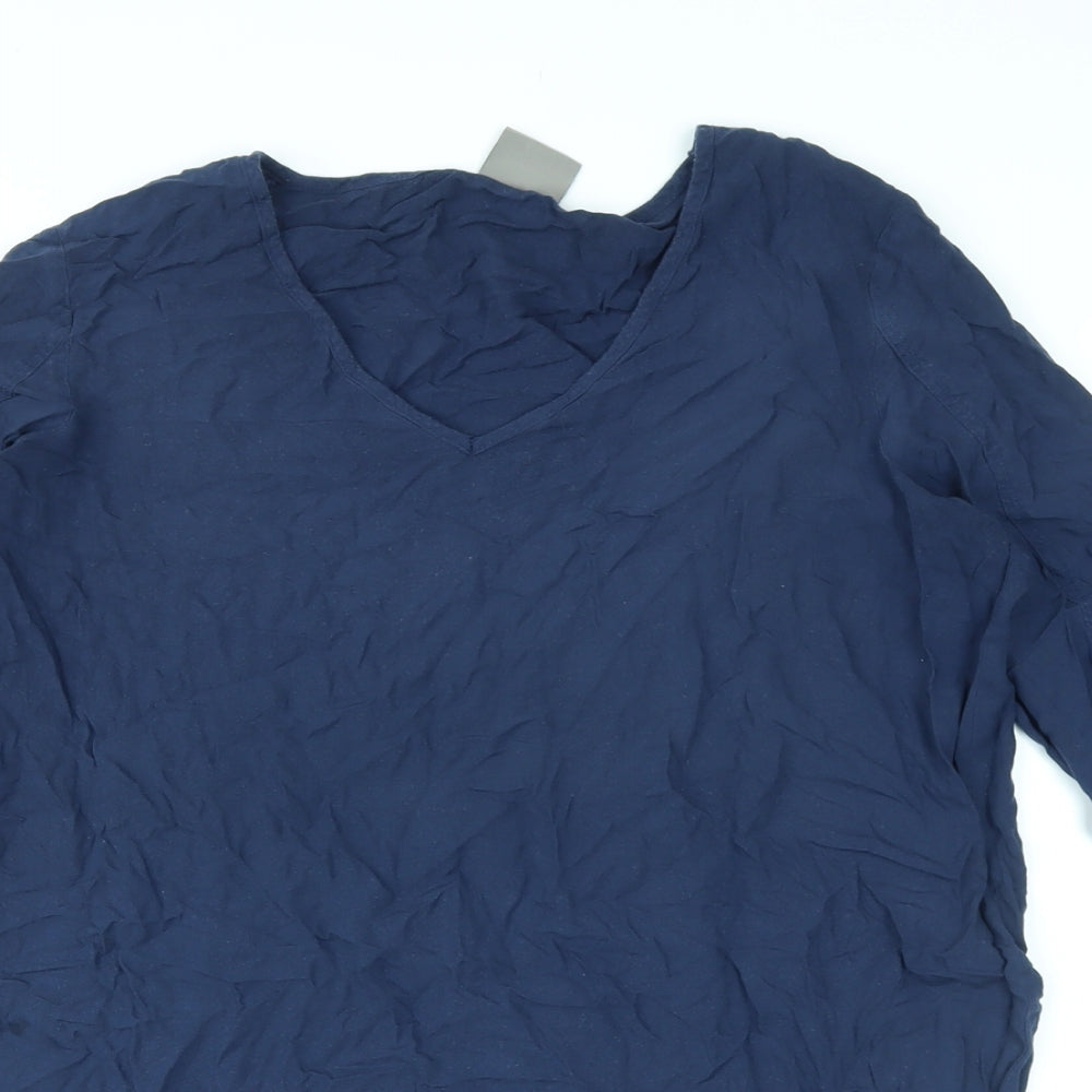 VERO MODA Womens Black Viscose Basic Blouse Size XL V-Neck