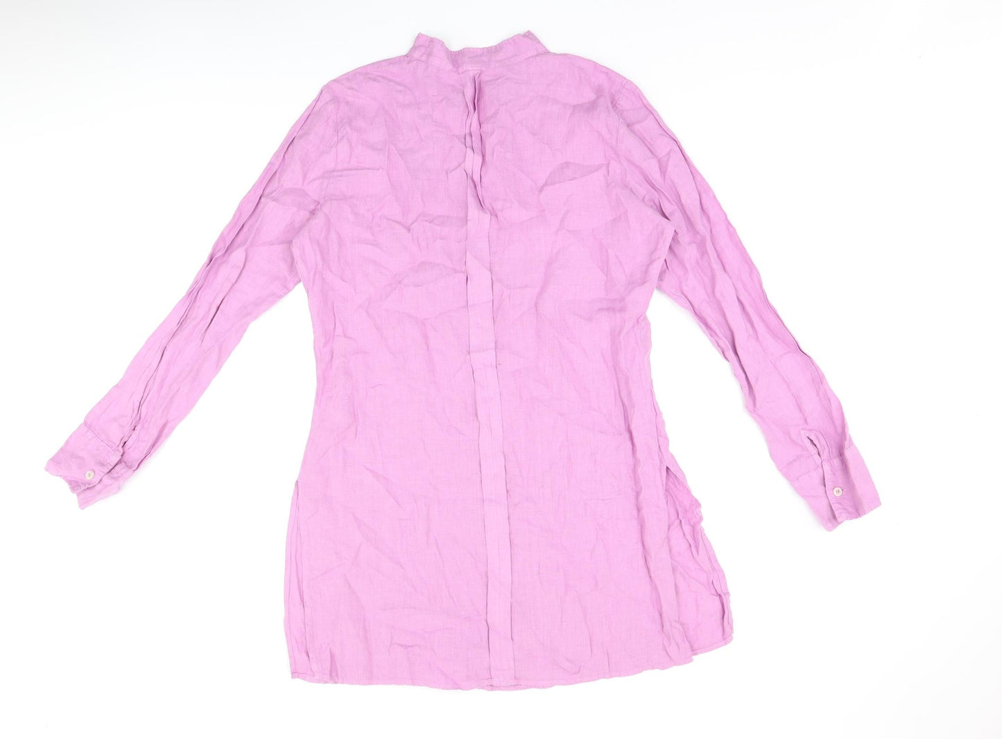 United Colors of Benetton Womens Purple Polyester Tunic T-Shirt Size M Round Neck - Pleated