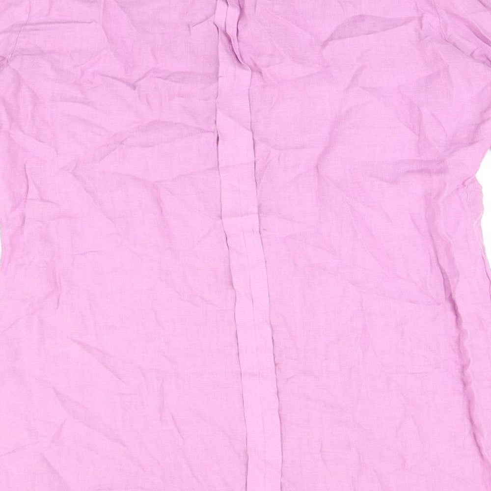 United Colors of Benetton Womens Purple Polyester Tunic T-Shirt Size M Round Neck - Pleated