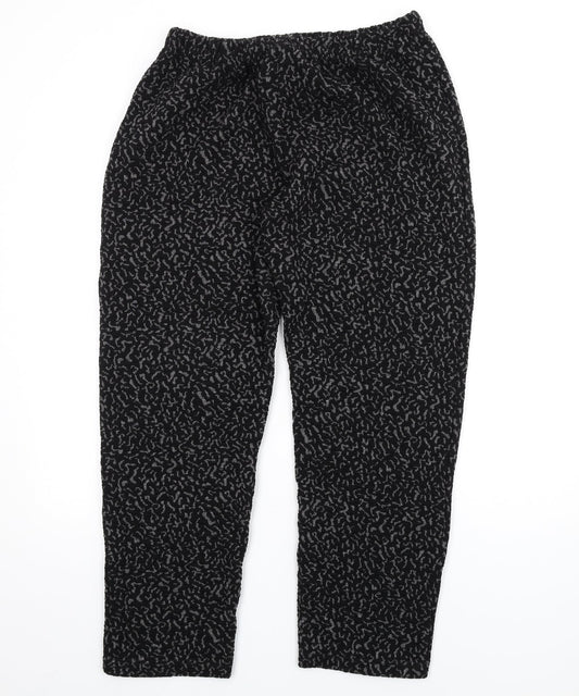 Afibel Womens Black Geometric Acrylic Trousers Size 20 L30 in Regular