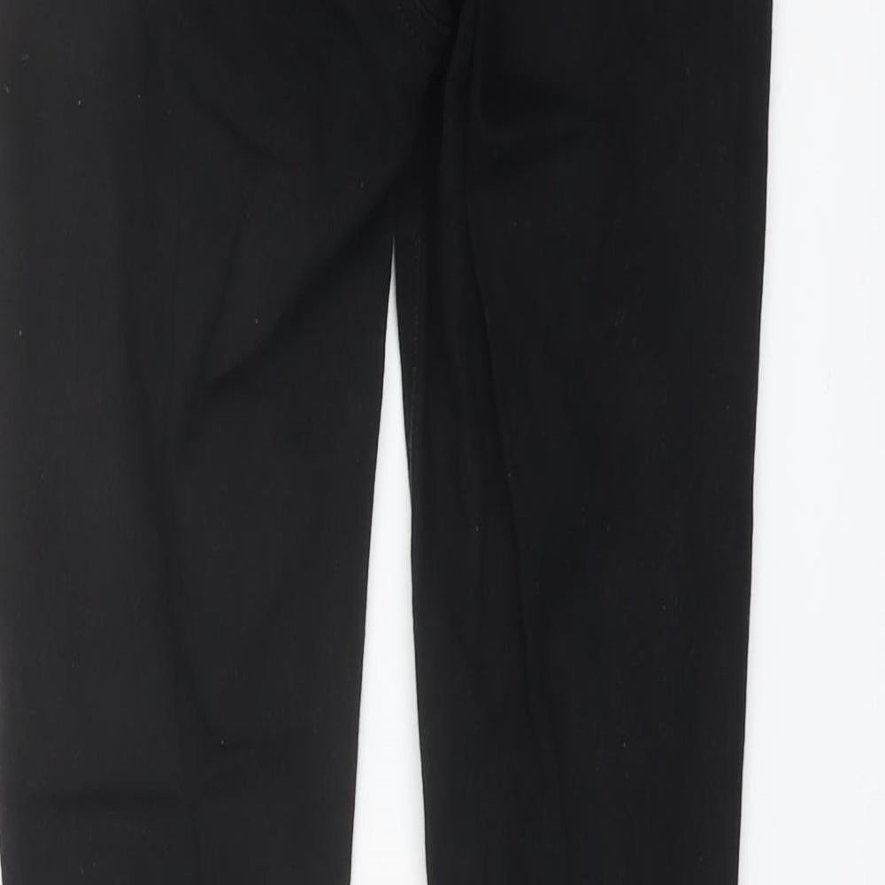 H&M Womens Black Cotton Skinny Jeans Size 8 L28 in Regular Button