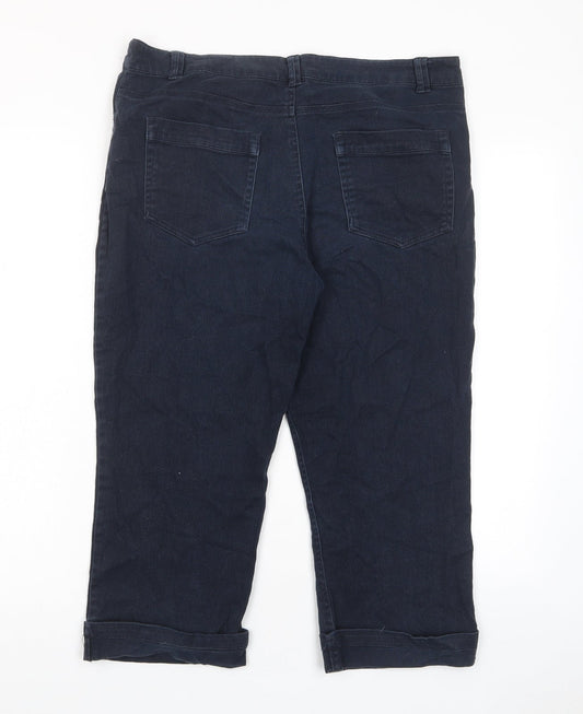 Epilogue Womens Blue Cotton Bermuda Shorts Size 12 L20 in Regular Zip - Pockets