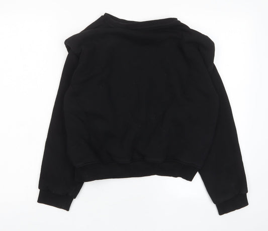 Glamify Womens Black Cotton Pullover Sweatshirt Size M Pullover
