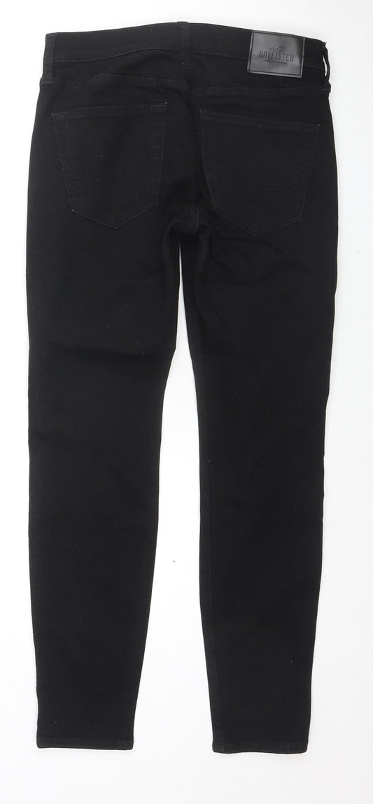 Hollister Womens Black Cotton Skinny Jeans Size 30 L30 in Slim Zip