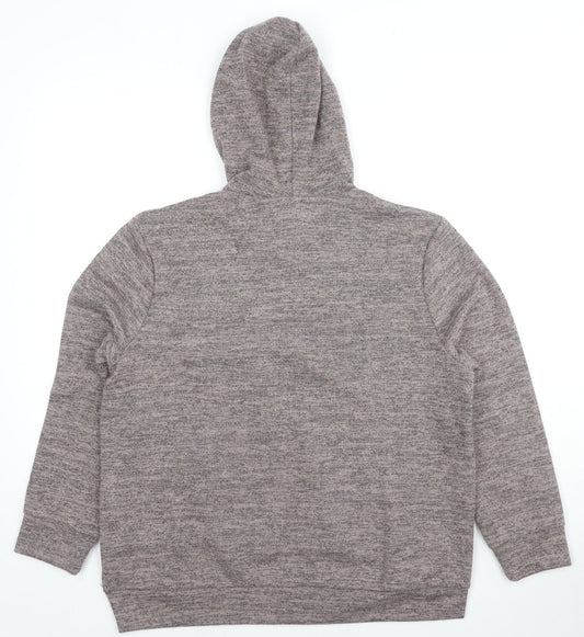 Purple Womens Beige Cotton Pullover Hoodie Size L Pullover