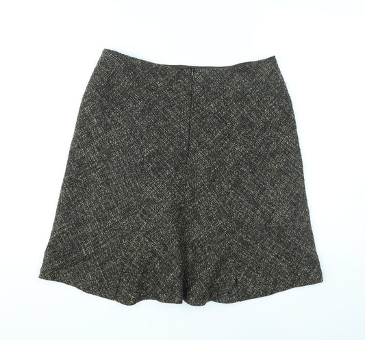 Nougat Womens Brown Wool A-Line Skirt Size 6 Zip