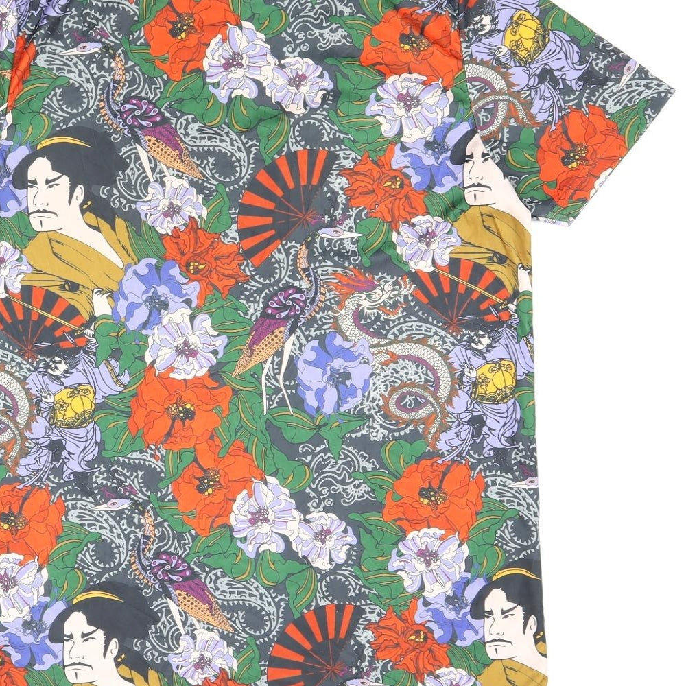 Brave Soul Womens Multicoloured Floral Polyester Basic T-Shirt Size M Round Neck
