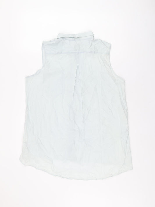 Gap Womens Blue Cotton Basic Button-Up Size L Collared