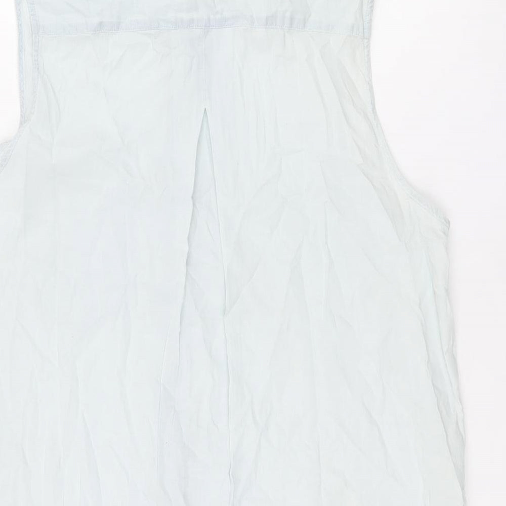 Gap Womens Blue Cotton Basic Button-Up Size L Collared