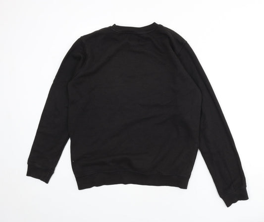 Boohoo Mens Black Cotton Pullover Sweatshirt Size L - Man