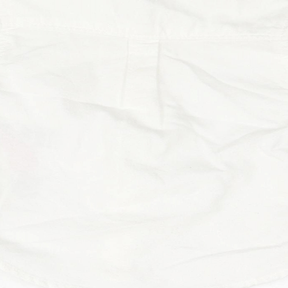 Marks and Spencer Boys White Cotton Basic Button-Up Size 0-3 Months Round Neck Button