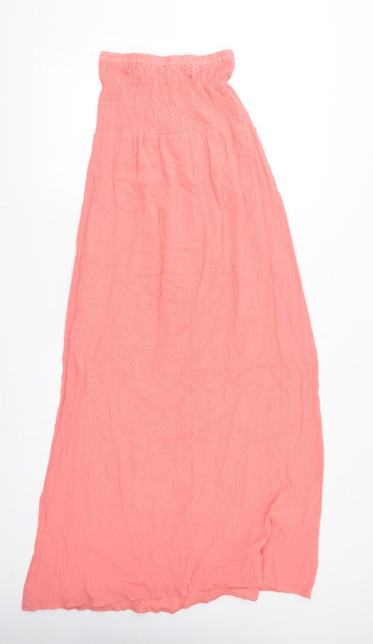 Jane Norman Womens Pink Cotton Maxi Size 8 Off the Shoulder Pullover