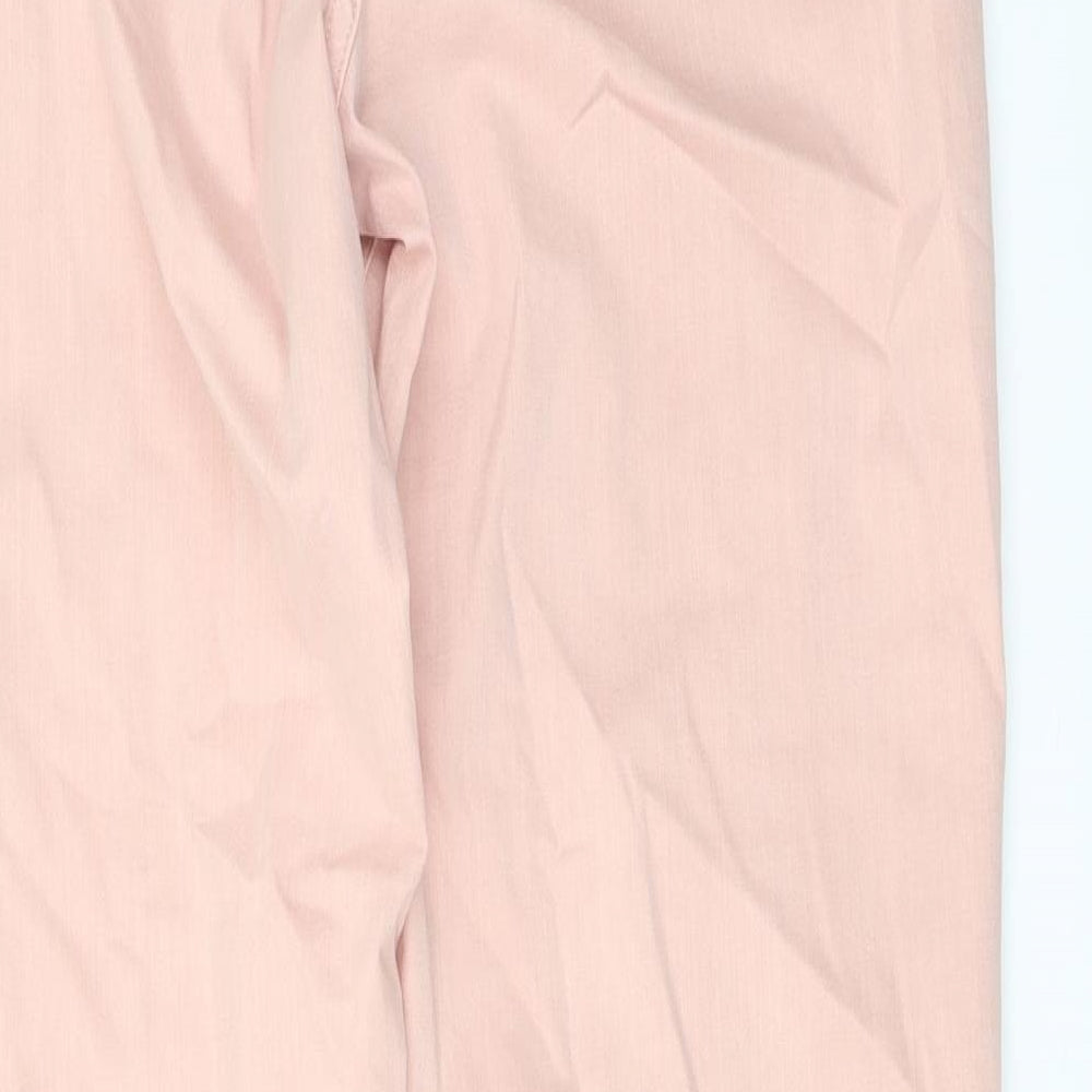 Marks and Spencer Womens Pink Cotton Jogger Trousers Size 10 L29 in Regular Button