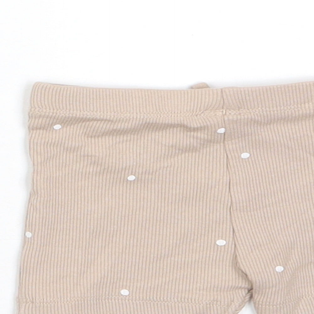 Brand and care label for Marks & Spencer girls’ brown polka dot cotton cropped trousers, months pullover - embroidered