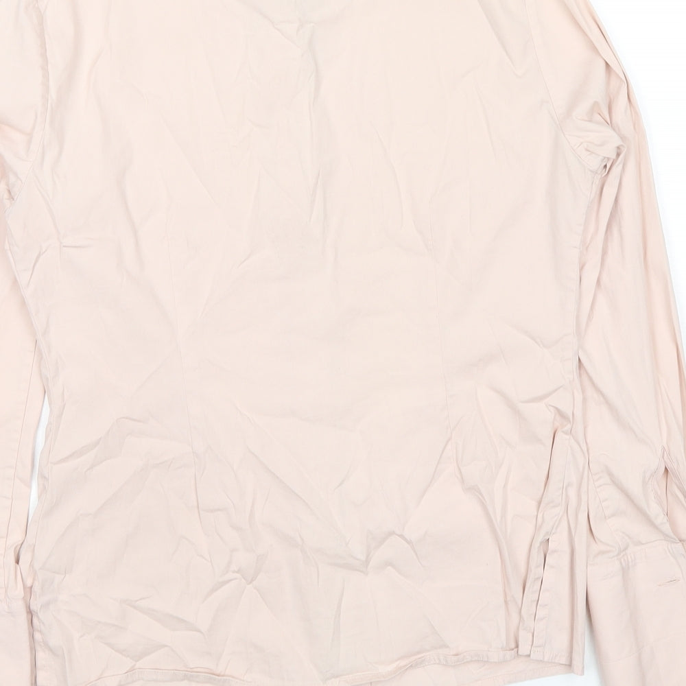 Mulberry Womens Pink Cotton Basic Button-Up Size 10 Collared
