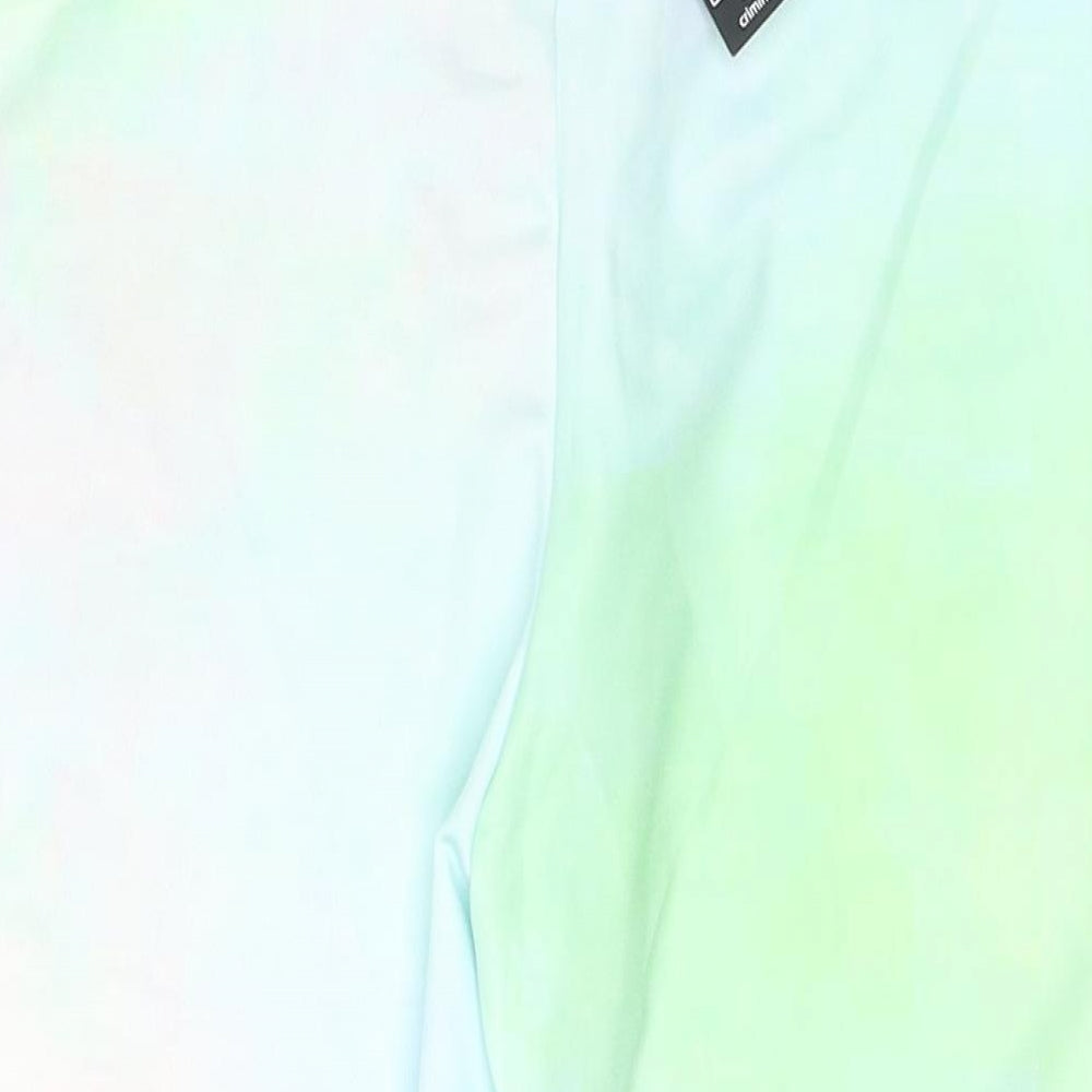 Criminal Damage Womens Green Colourblock Polyester Biker Shorts Size 8 L10 in Regular Pull On - Logo