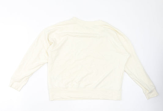 Uniqlo Womens Ivory Cotton Pullover Sweatshirt Size 12 Pullover